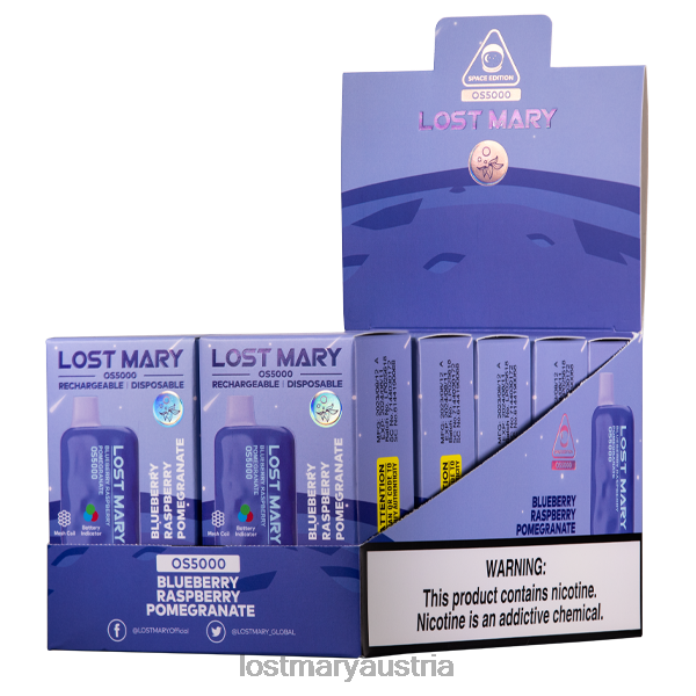 Verlorene Mary OS5000 Blaubeer-Himbeer-Granatapfel- Lost Mary Vape Geschmack24NB83