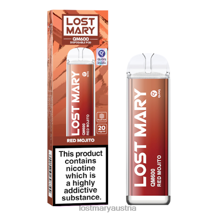 Lost Mary QM600 Einweg-Vaporizer roter Mojito- Lost Mary Vape Preis24NB164