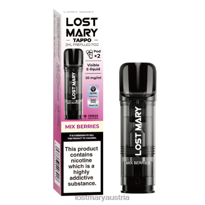 Lost Mary Tappo vorgefüllte Kapseln – 20 mg – 2 Stück Beeren mischen- Lost Mary Vape Geschmack24NB183