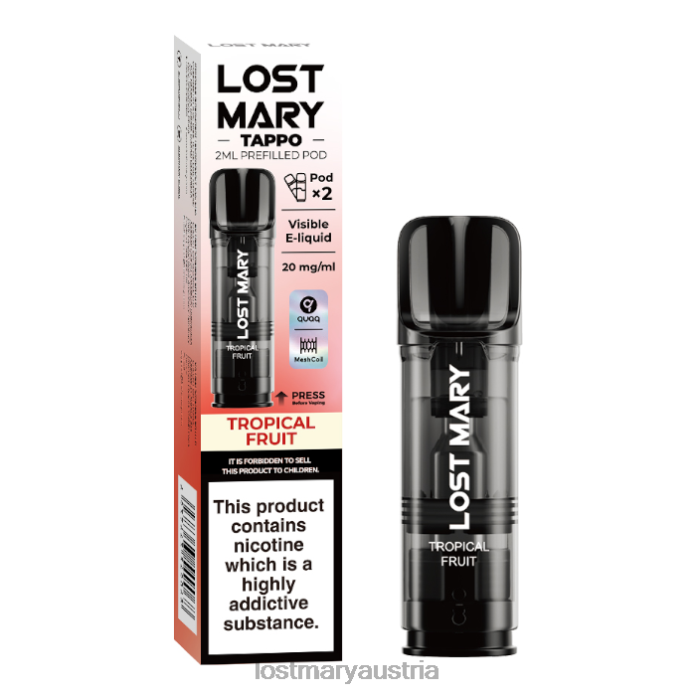 Lost Mary Tappo vorgefüllte Kapseln – 20 mg – 2 Stück Tropische Frucht- Lost Mary Osterreich24NB182